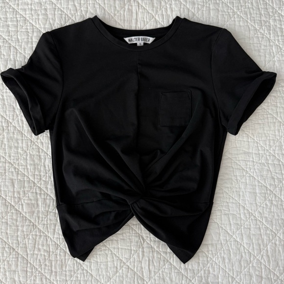 Walter Baker Black Short Sleeve Twist Tee - Picture 14 of 14